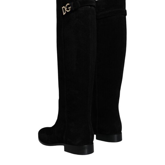 Dolce & Gabbana Dolce & Gabbana Black Suede Leather Knee High Boots Shoes/EU37 - Picture 2 of 4
